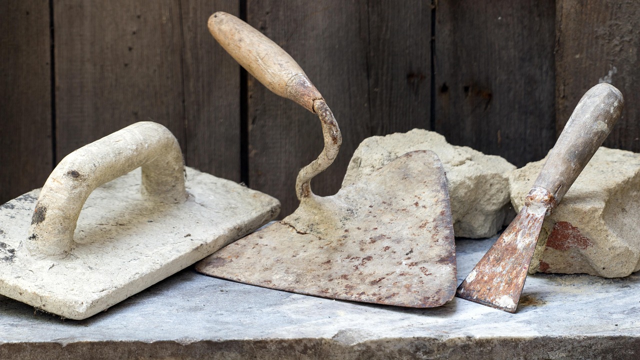 still life, tool, masonry tools